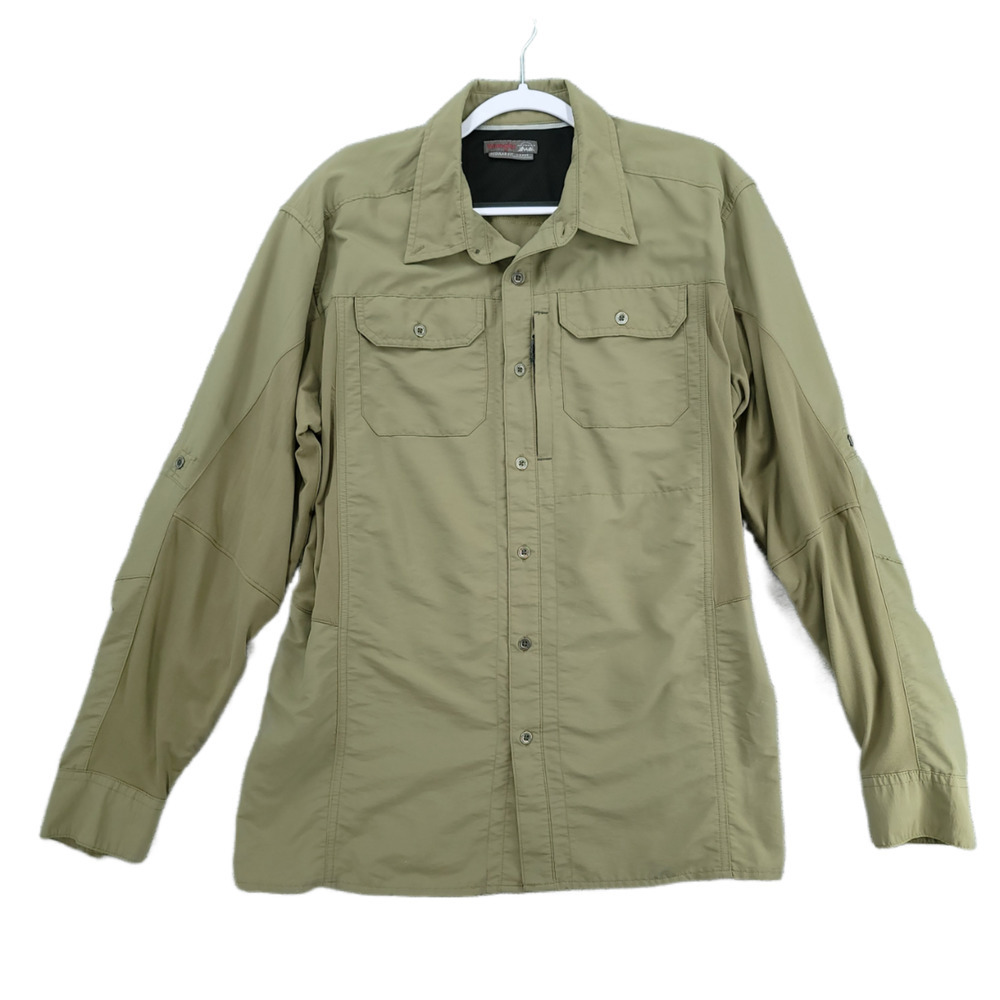 Wrangler Outdoor Nylon Button Down Shirt Hiking Fishing Men's Size Large